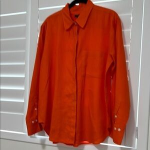 Ann Taylor Linen Orange Shirt